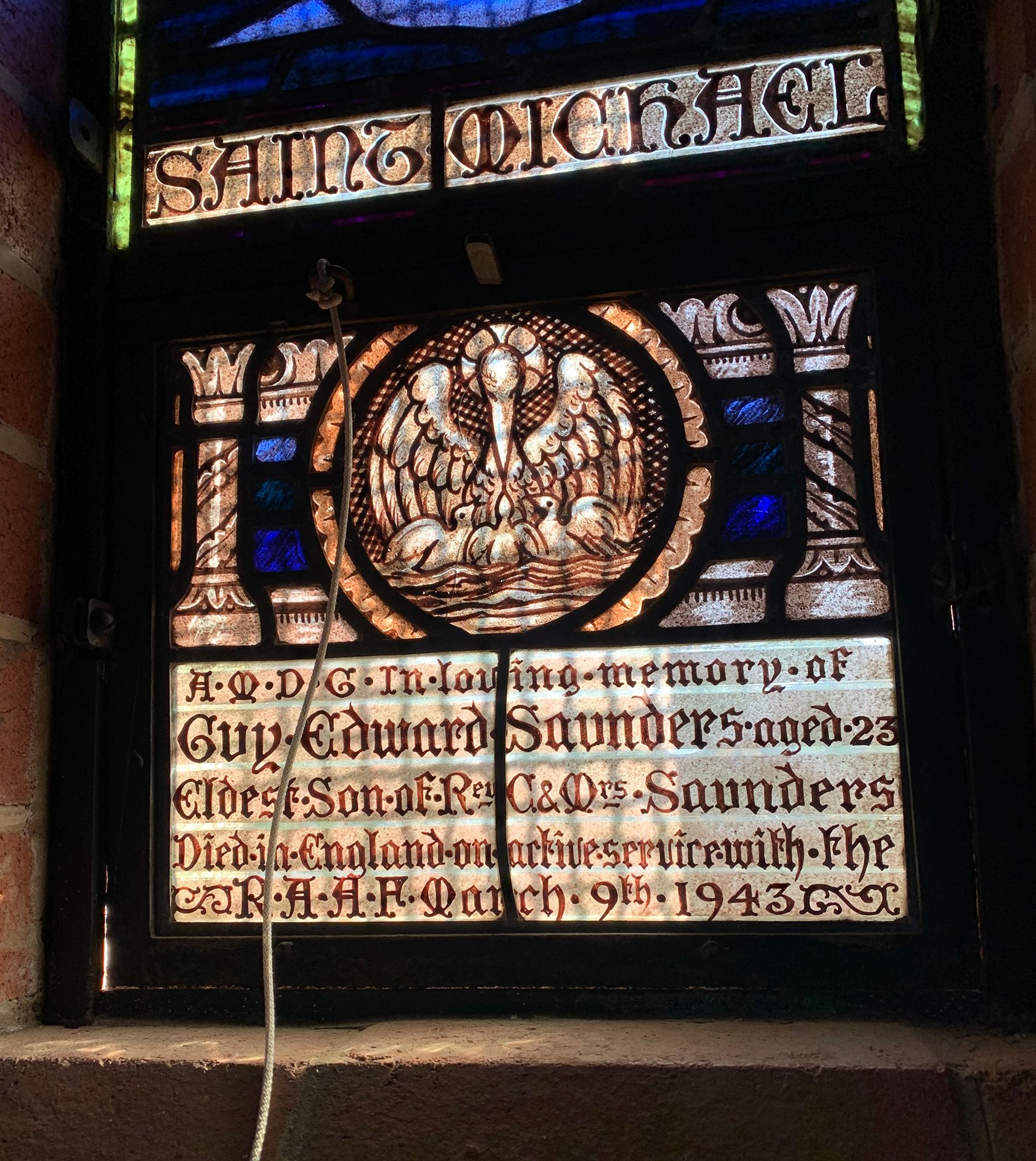 Aircraftman Class II Guy Edward Saunders Memorial Window, Bangalow photo 1