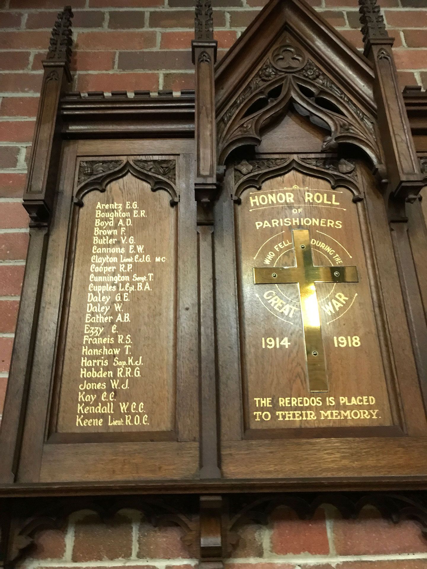All Saints Anglican Church First World War Honor Roll Reredos, Moree photo 1