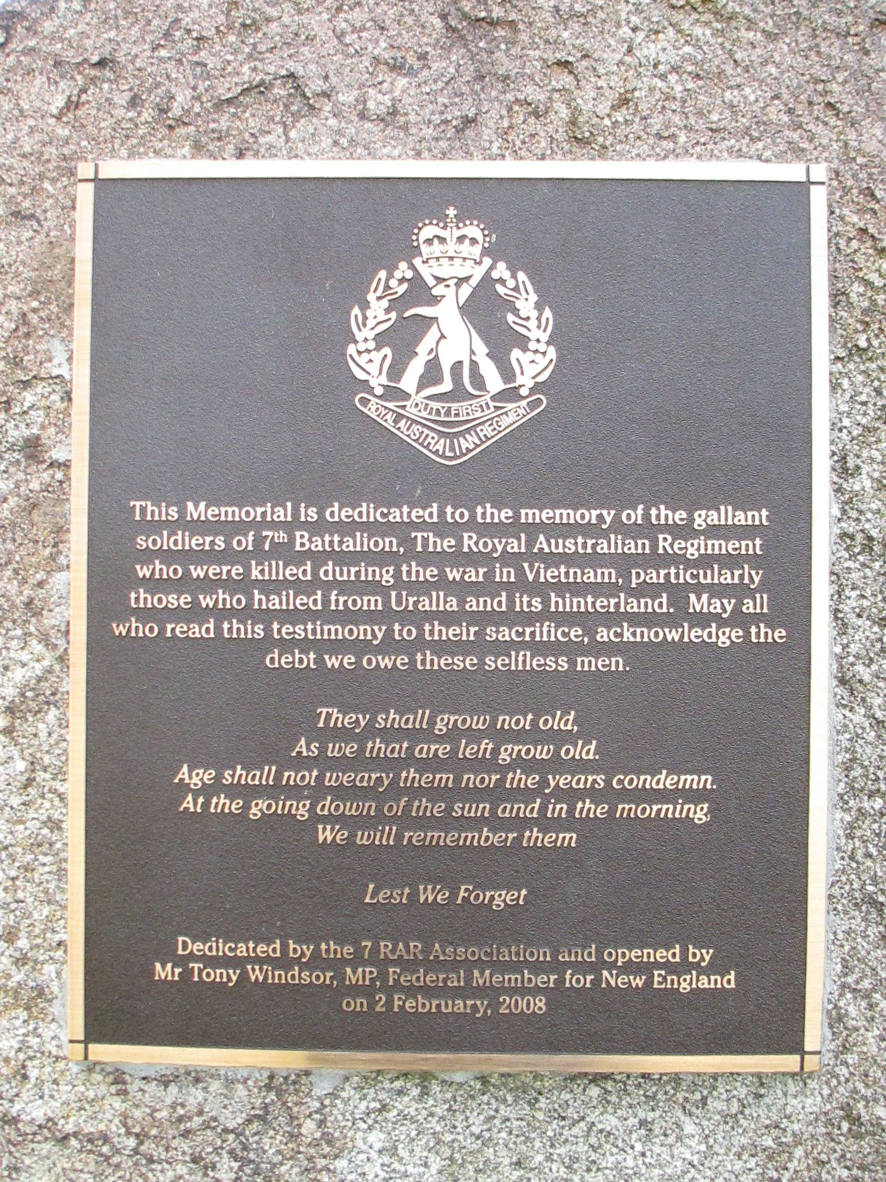 Alma Park Vietnam Memorial, Uralla photo 1