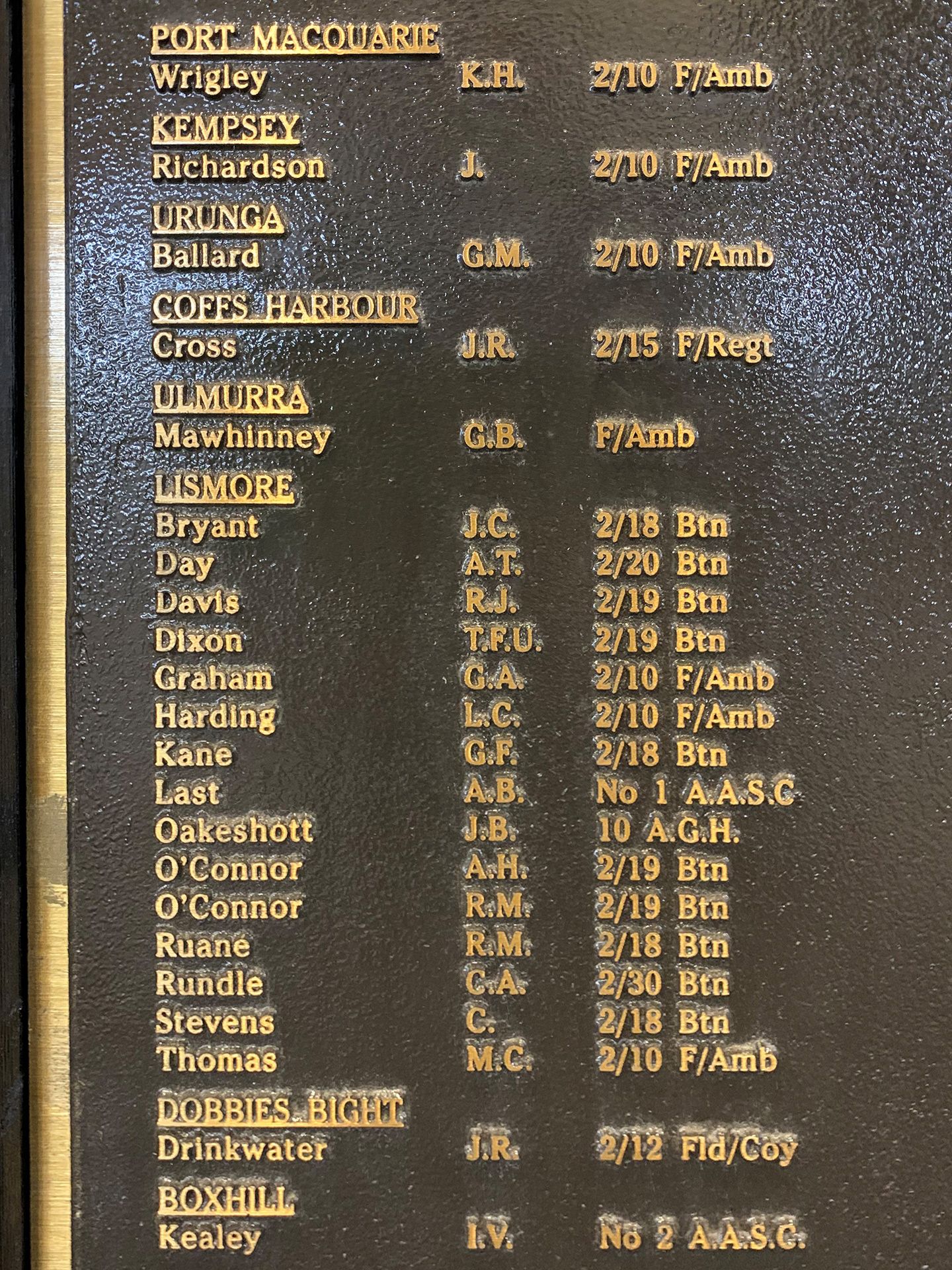 Ballina RSL Club Sandakan Deceased POW's Memorial Plaque photo 1