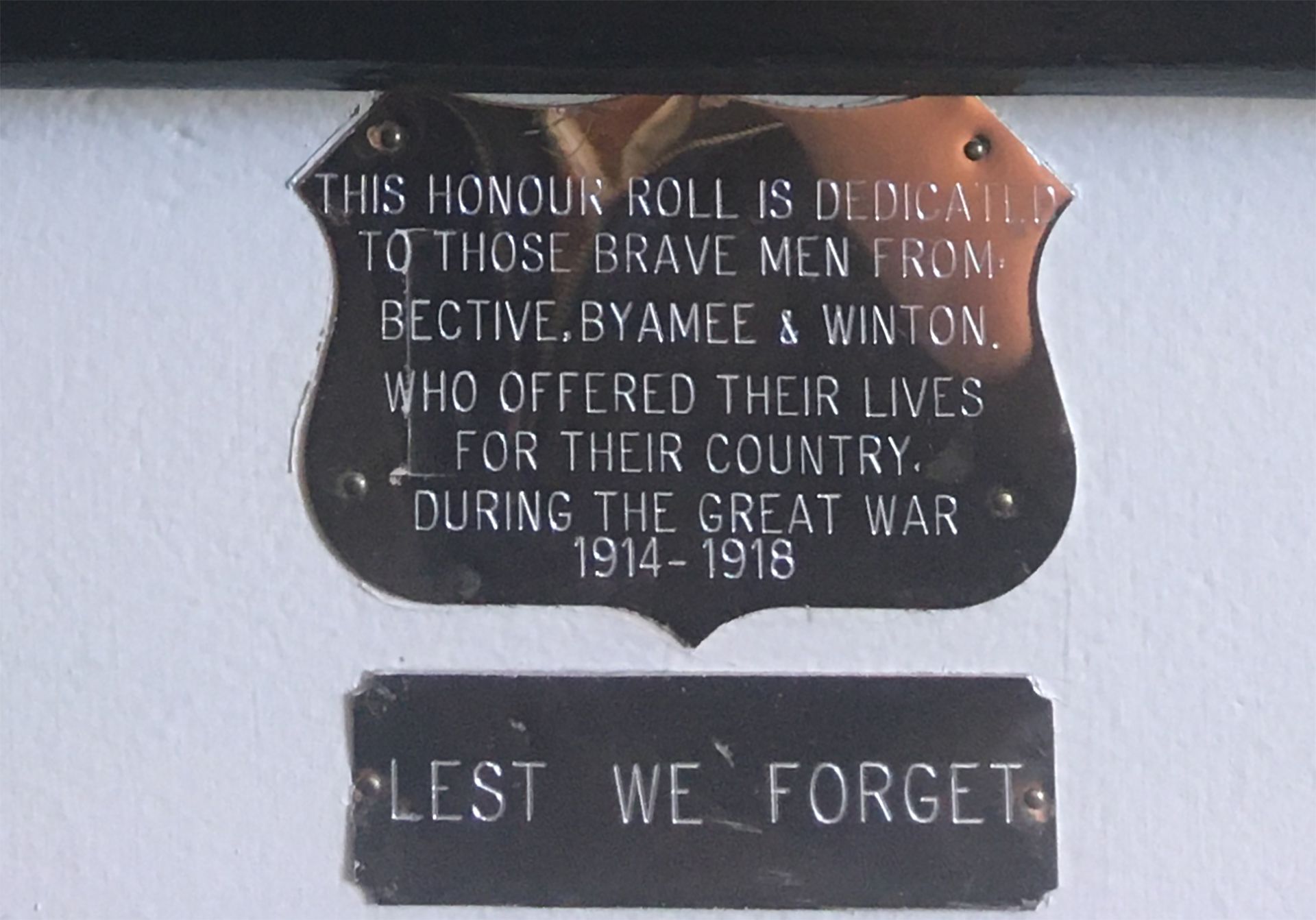 Bective, Byambee and Winton via Tamworth First World War Roll of Honour photo 1