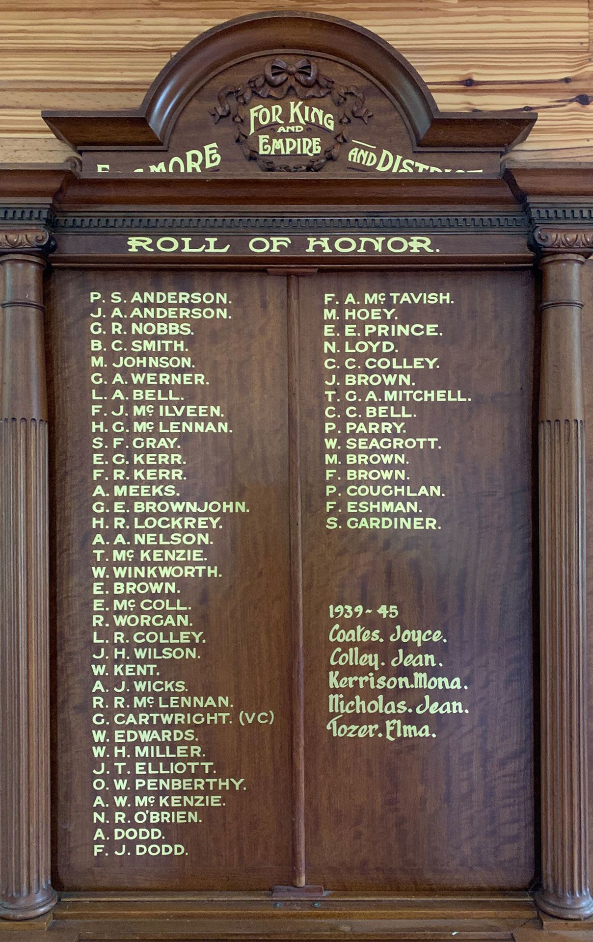 Elsmore First and Second World Wars Roll of Honor photo 1