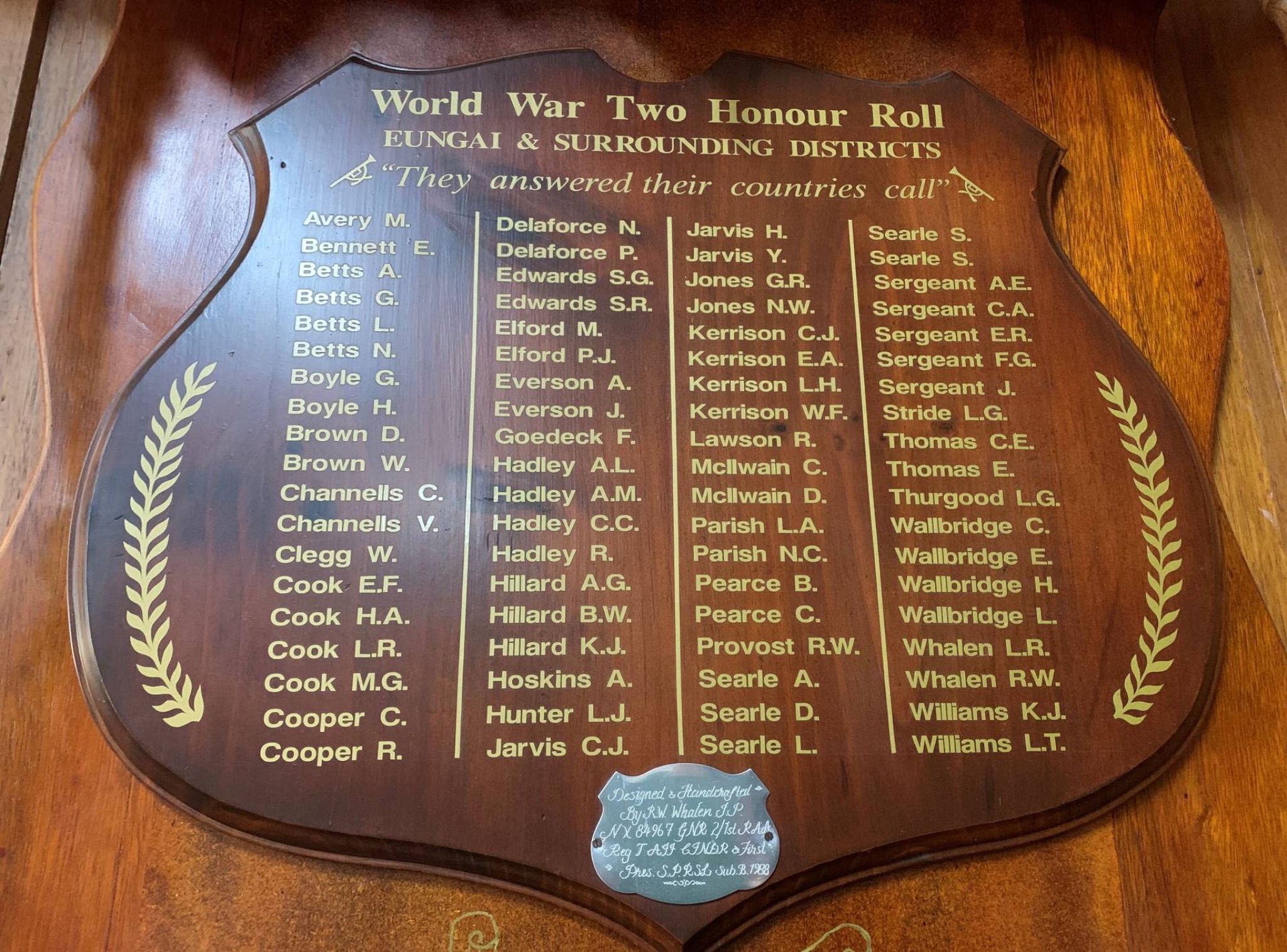 Eungai and Surrounding District Second World War Honour Roll photo 1