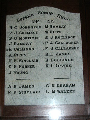 Eureka 1914-1919 Honor Roll photo 1