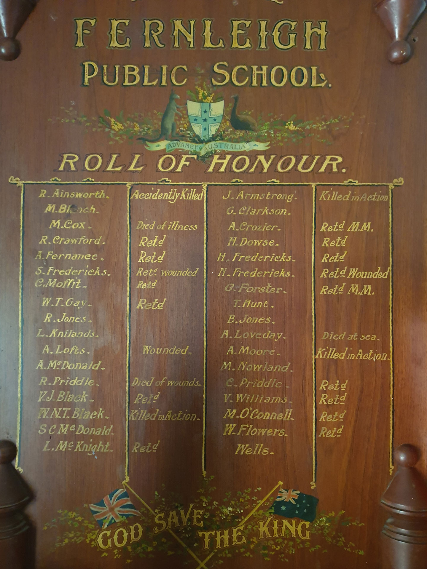 Fernleigh Public School First World War Roll of Honour photo 1
