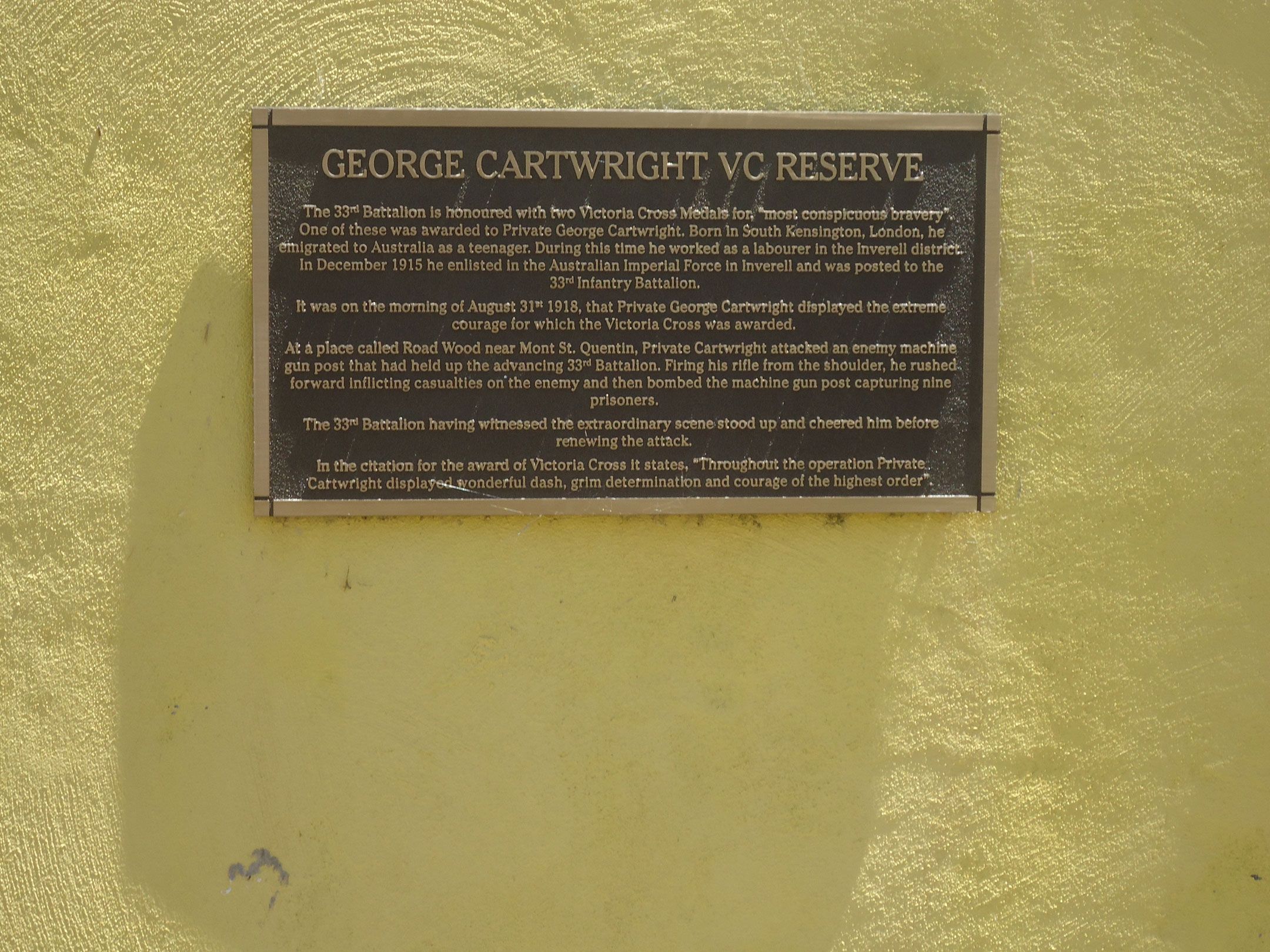 George Cartwright VC Reserve photo 1
