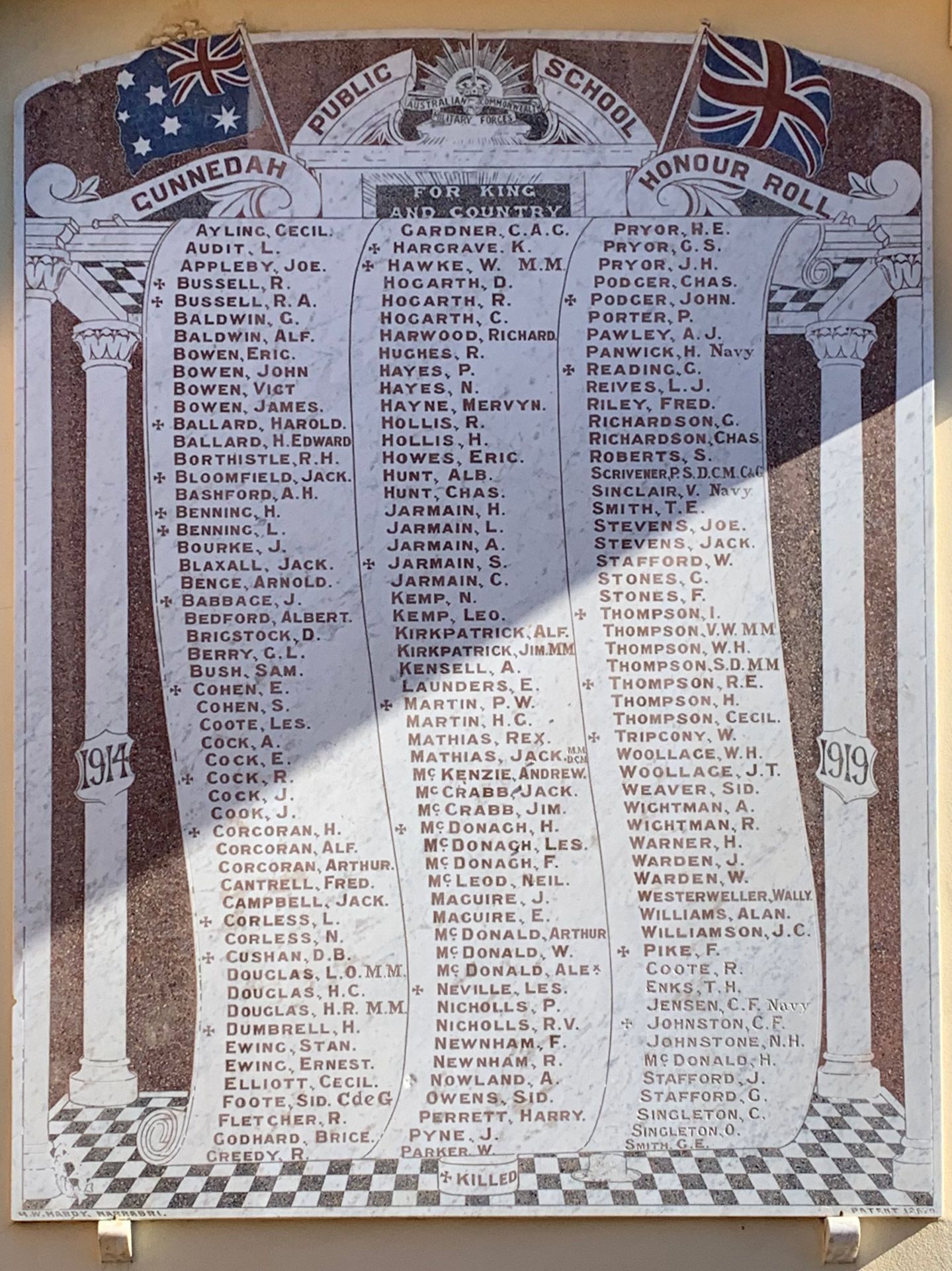 Gunnedah Public School First World War Honour Roll photo 1