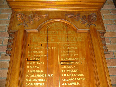 Hamilton Methodist Church First World War Roll of Honour photo 1