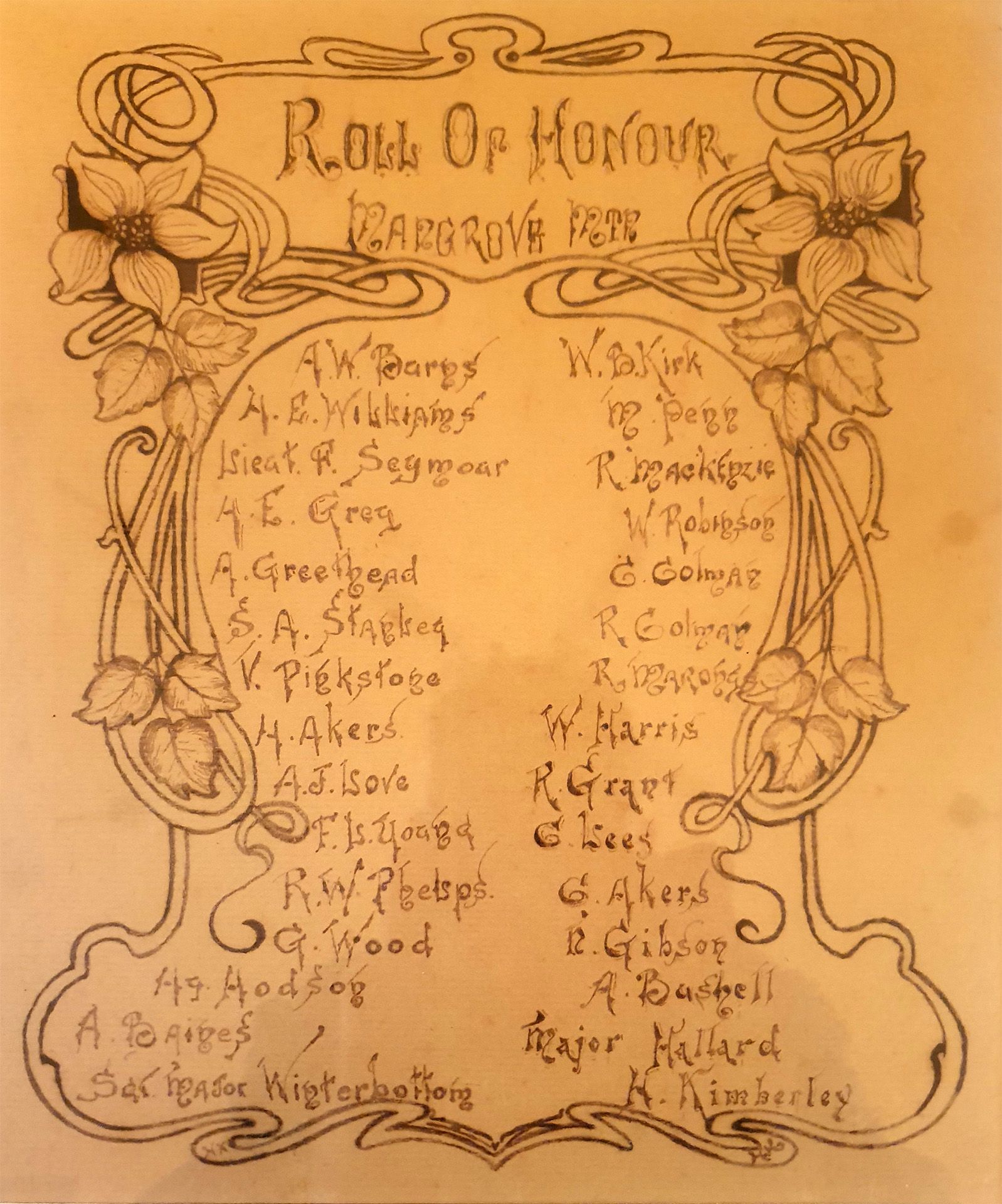 Mangrove Mountain Union Church First World War Roll of Honour photo 1