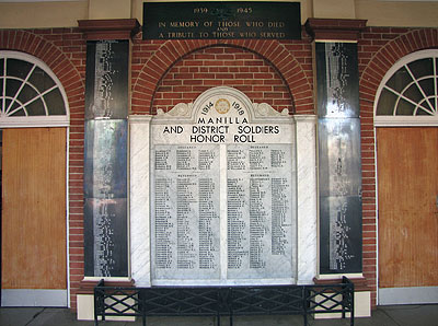 Manilla and District Soldiers Memorial Hall and Honor Rolls photo 1