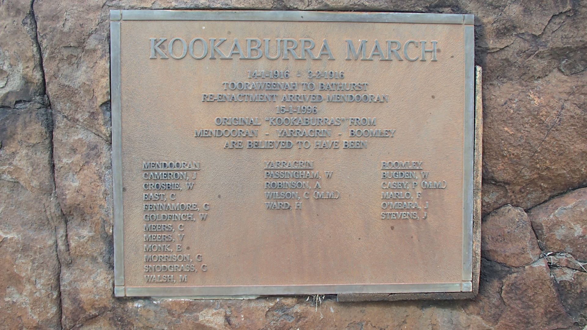 Mendooran Kookaburra March Memorial photo 1