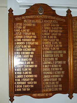 Milton Ulladulla T.P.I. Veterans Association Honour Roll photo 1