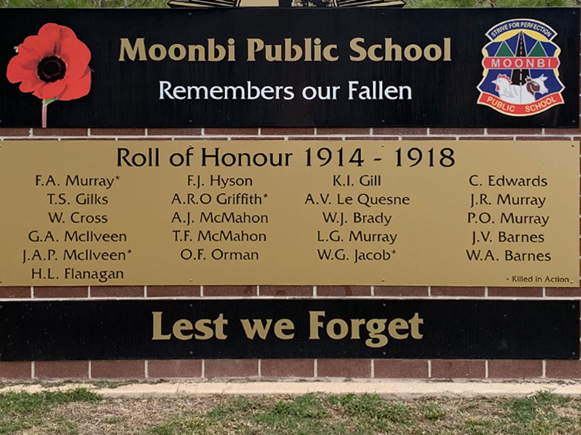 Moonbi Public School First World War Memorial Wall photo 1