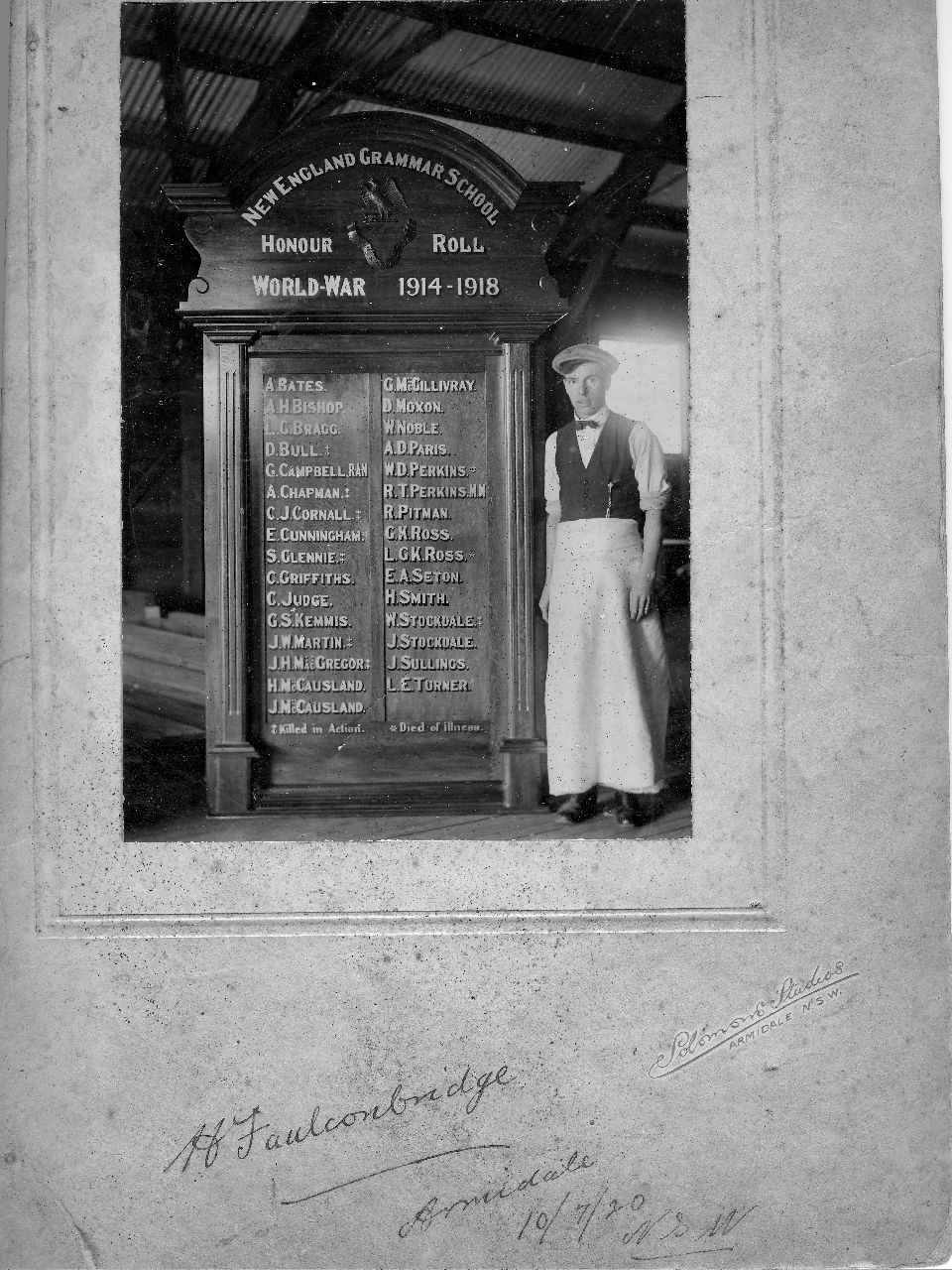 New England Grammar School First World War Honour Roll photo 1