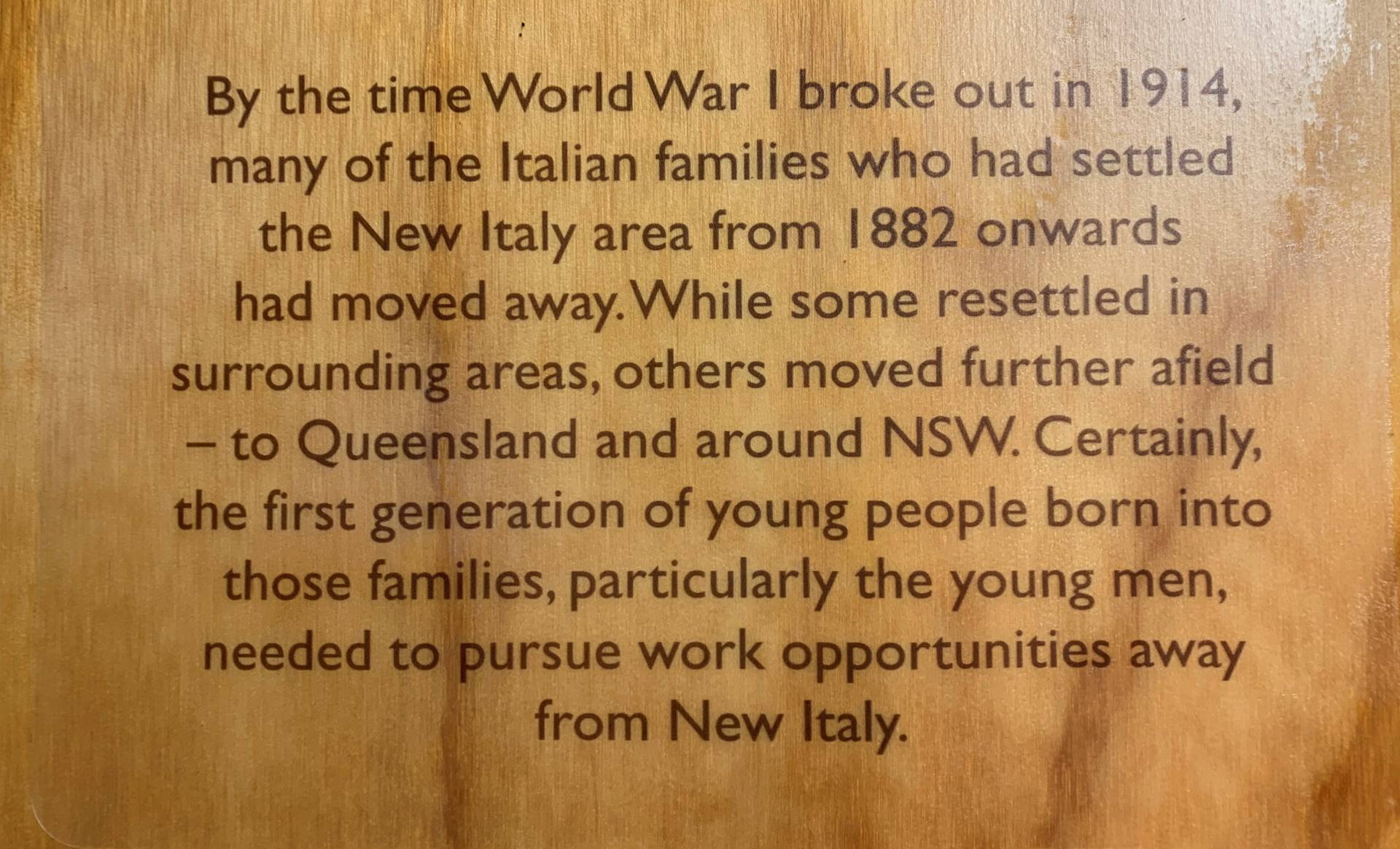 New Italy First World War Honour Roll, Woodburn photo 1