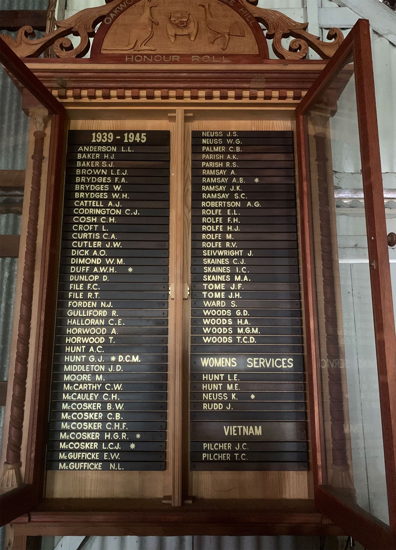 Oakwood and Cherry Tree Hill Second World War and Vietnam War Honour Roll, Inverell photo 1