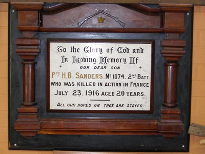 Private H. B. Sanders Memorial Tablet photo 1