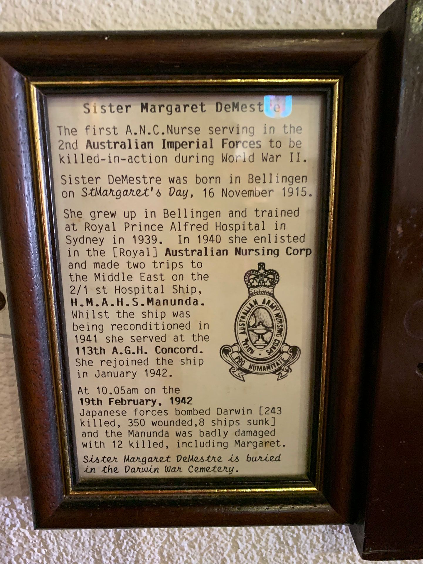 Sister Margaret Augusta de Mestre Memorial photo 1