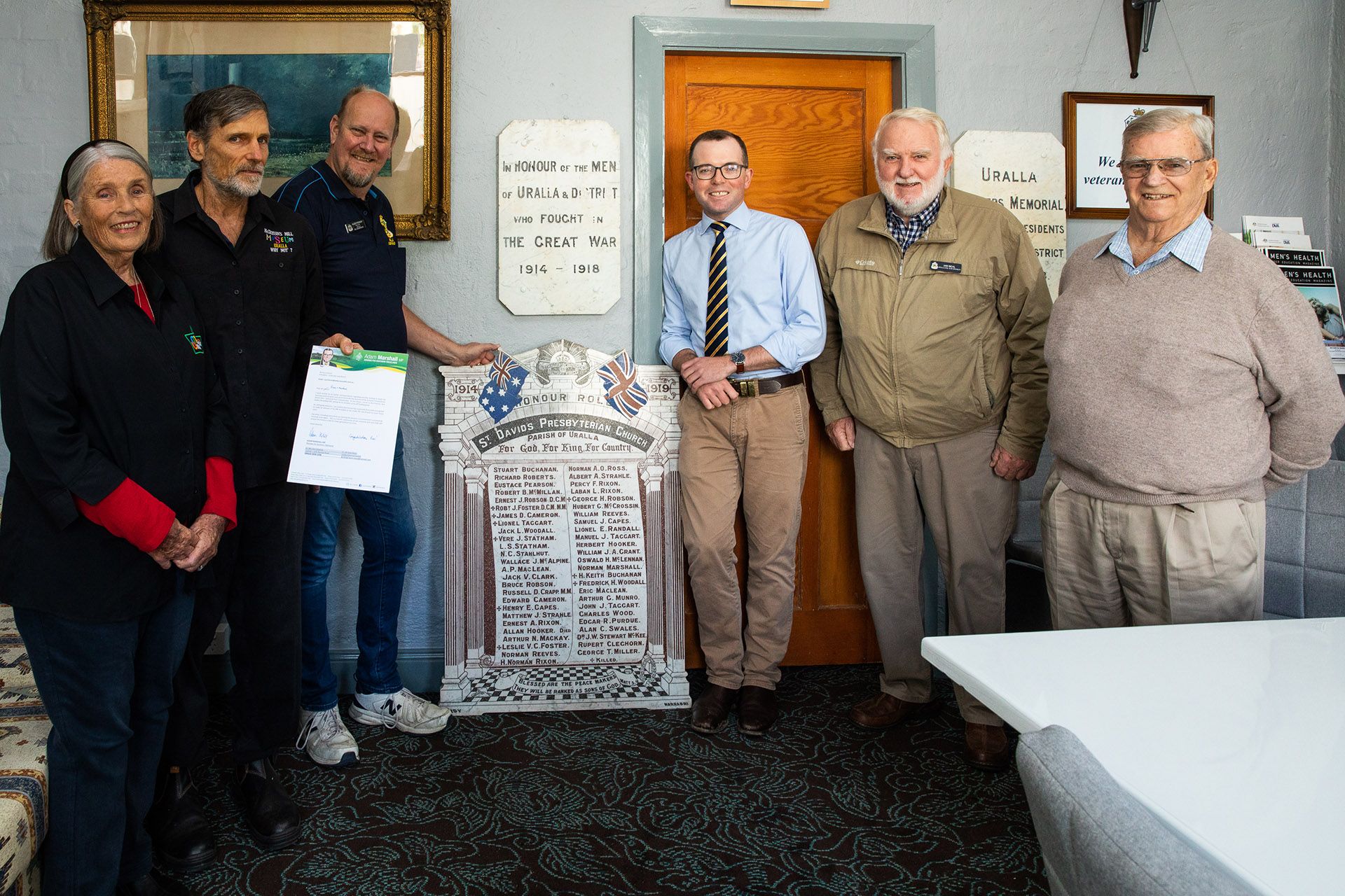 St David's Presbyterian Church (Parish of Uralla) First World War Honour Roll photo 1