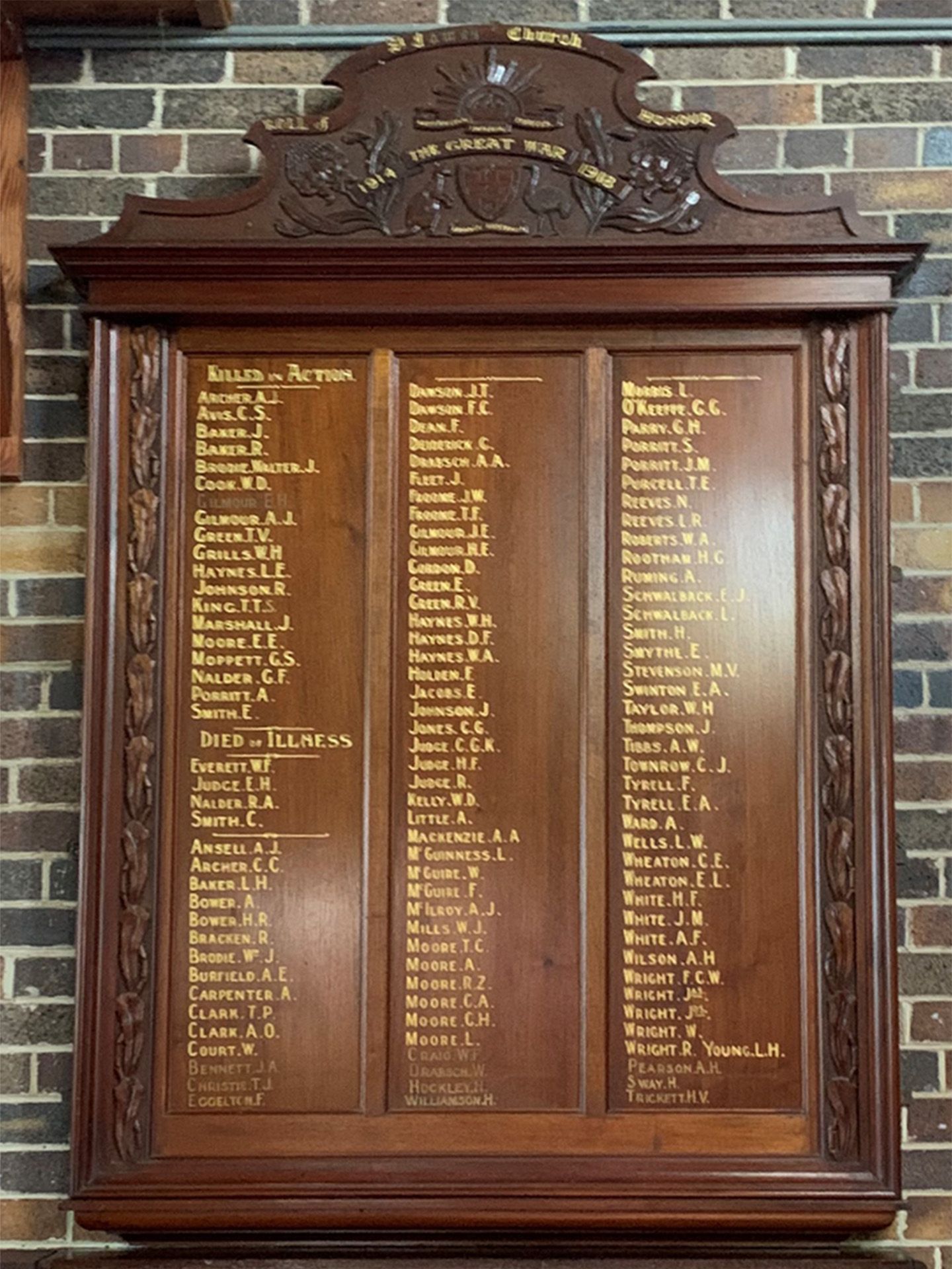 St James Anglican Church Great War Roll of Honour, Guyra photo 1