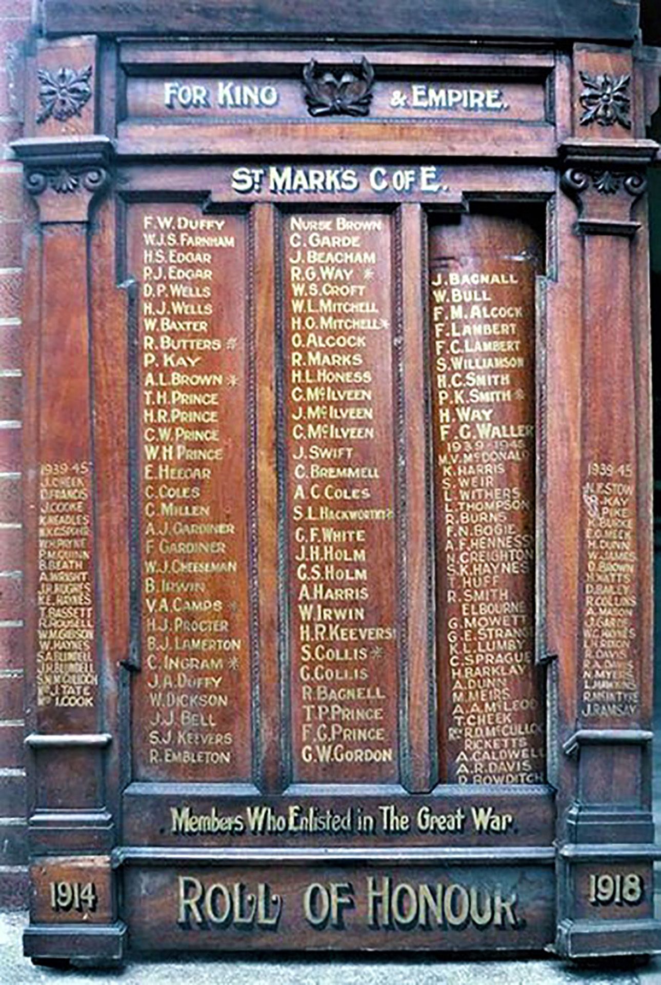 St Mark's Church of England First and Second World Wars Roll of Honour, Islington photo 1