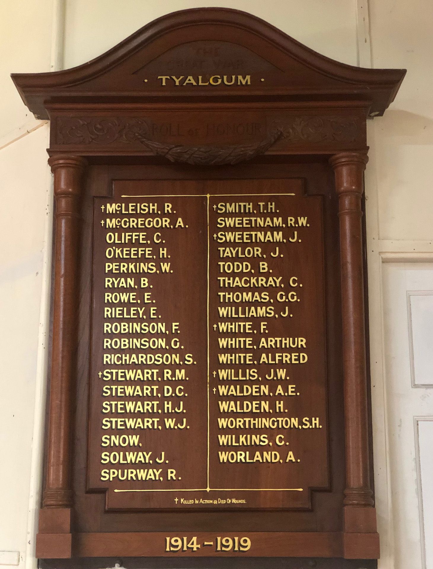 Tyalgum Great War Roll of Honour photo 1