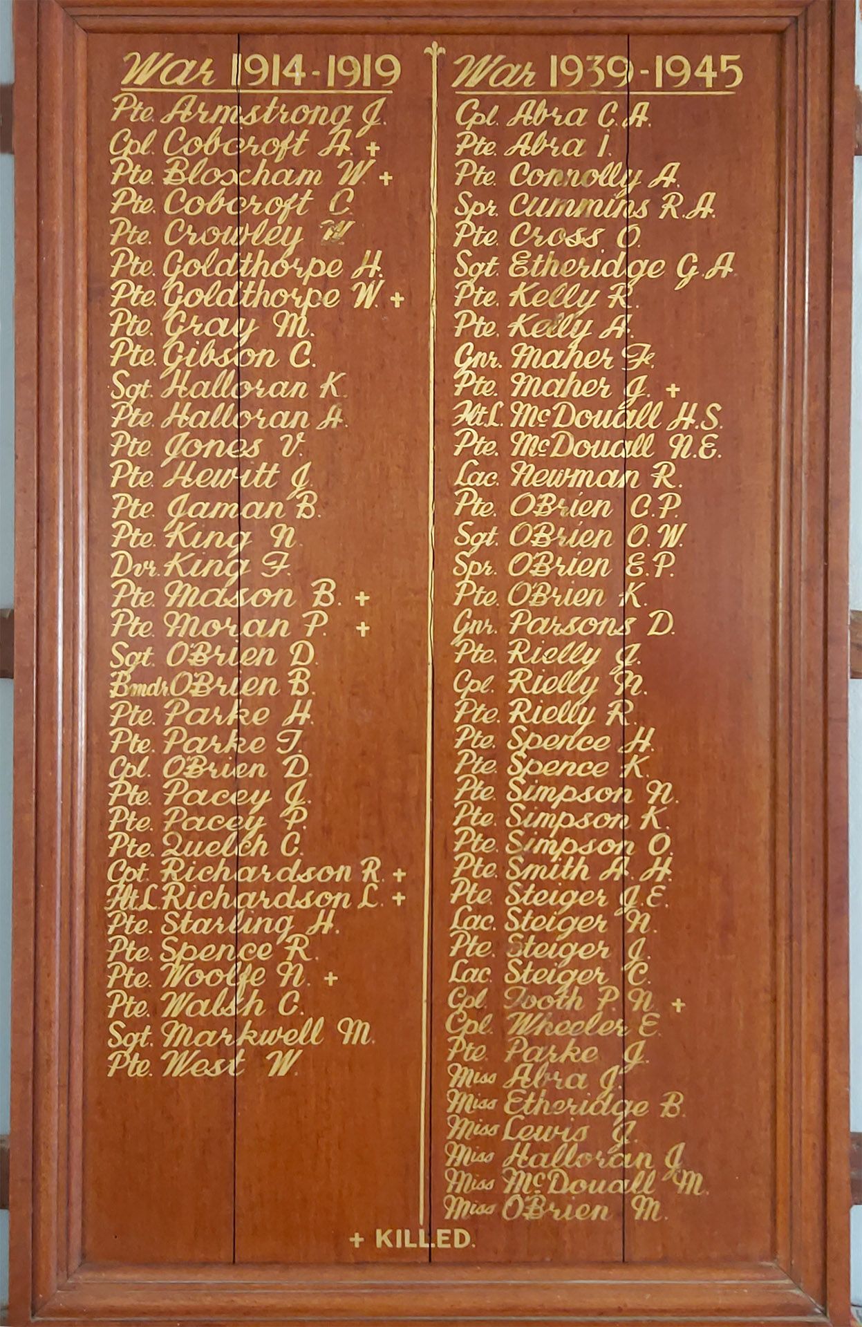 Upper Horton District First and Second World Wars Honour Roll photo 1