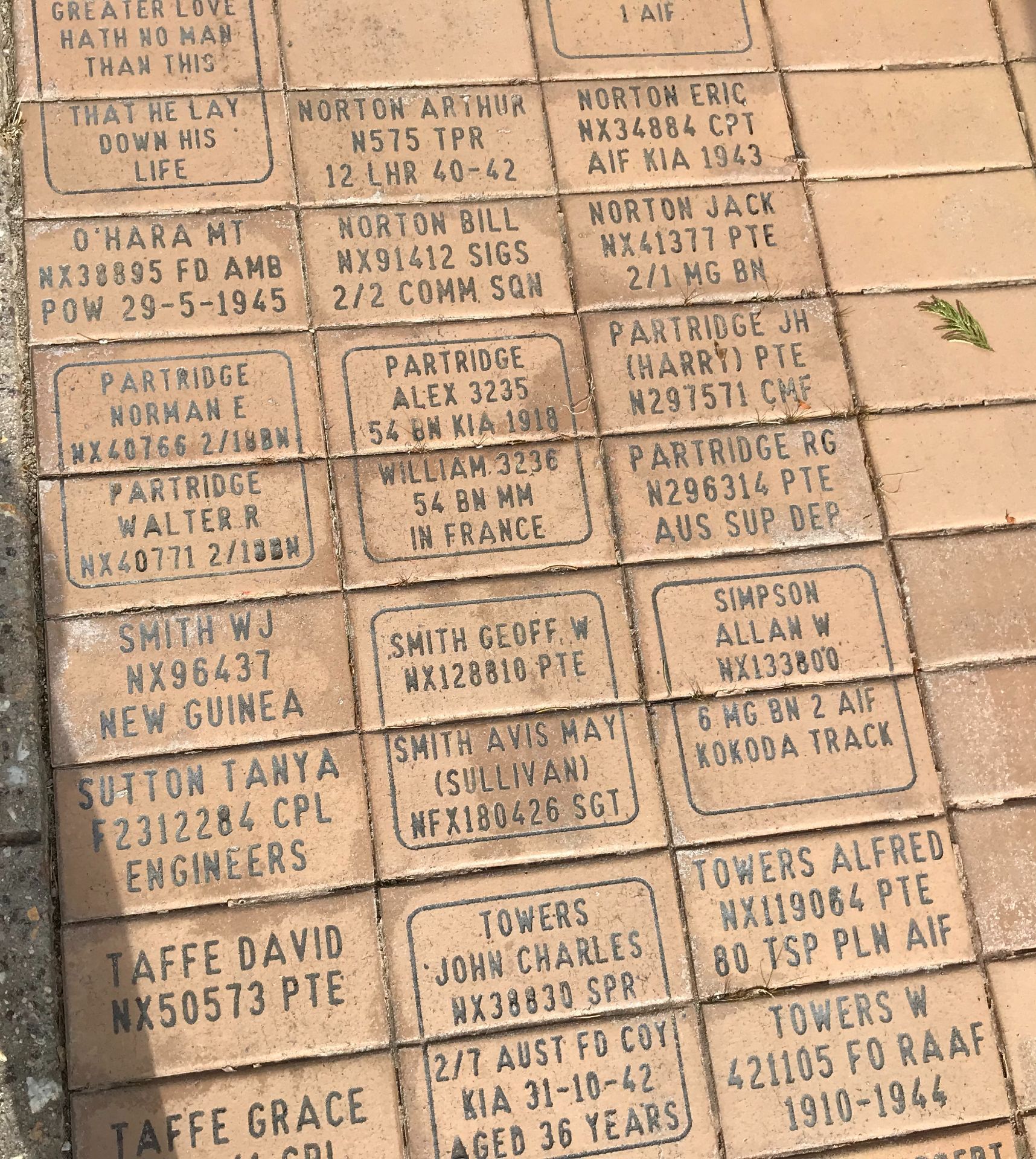 Walcha and District War Memorial Pavers photo 1