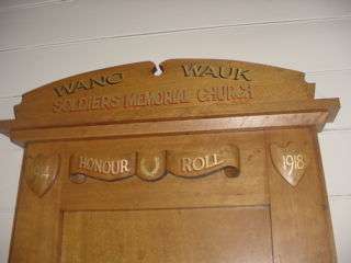 Wang Wauk Soldiers Memorial Church 1914-1918 Honour Roll, Nabiac photo 1