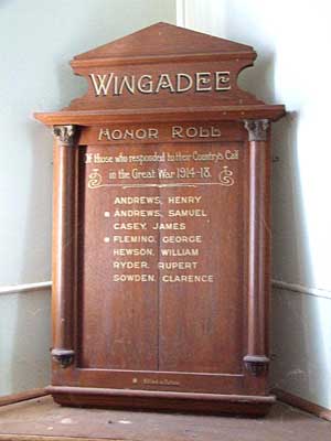 Wingadee Great War Honor Rolls photo 1