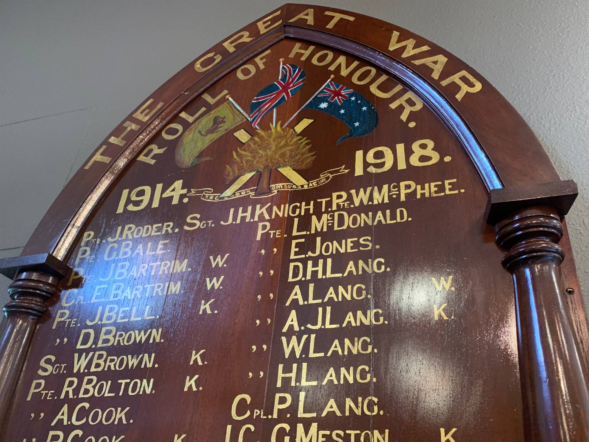 Woodburn Presbyterian Church Great War Roll of Honour photo 1